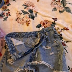 Distressed Denim Shorts